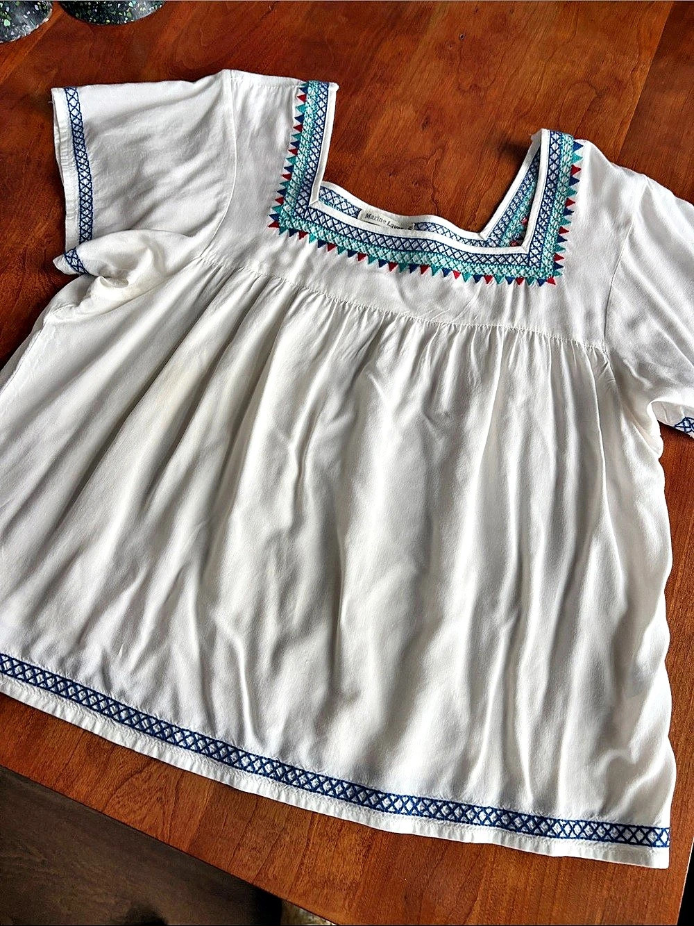 Marine Layer Embroidered White Blouse